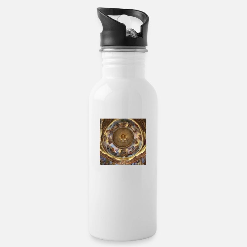 AI Art 1684479277586 - Trinkflasche mit integriertem Trinkhalm - Weiß