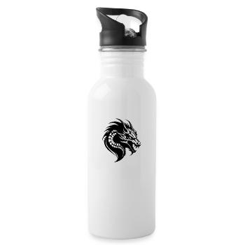 Dragon Dragon Fantasy Mythology - Water bottle with straw - white - Right