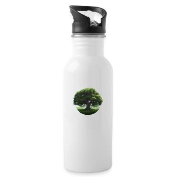 Tree of Life Meditation Yoga Tree of Life - Water bottle with straw - white - Right