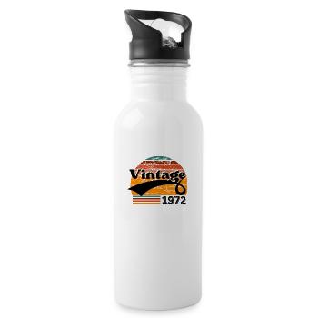 Jahrgang 1972 - Trinkflasche mit integriertem Trinkhalm - Weiß - Rechts