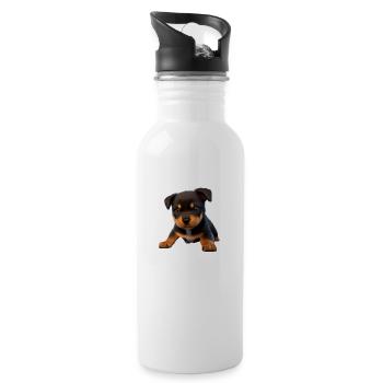 Rottweiler Dog Rottweiler Puppy Dogs Puppy - Water bottle with straw - white - Right
