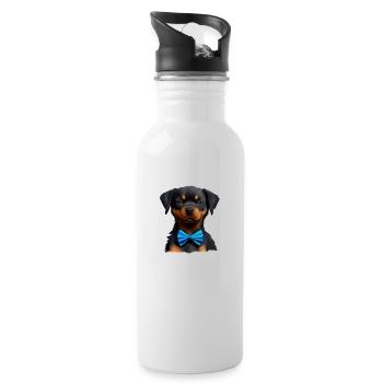 Rottweiler Chien Chiot Chiens Rottweiler Chiot - Gourde avec paille intégrée - blanc - Droite
