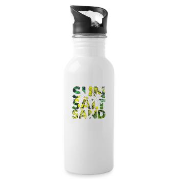 Summer surf croatia beach paradise hrvatska party - Water bottle with straw - white - Right