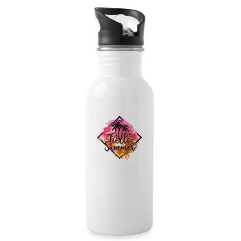 sommer surfen kroatien strand paradies party vibes - Trinkflasche mit integriertem Trinkhalm - Weiß - Rechts