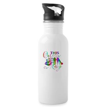 Diese Königin wurde im Mai geboren Königin Prinzessin May - Trinkflasche mit integriertem Trinkhalm - Weiß - Rechts