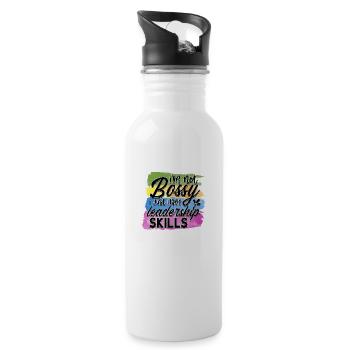 Im not bossy - Trinkflasche mit integriertem Trinkhalm - Weiß - Rechts