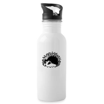 Hedgehog Forest Prickly Animal - Water bottle with straw - white - Right