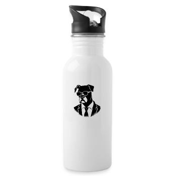 Boxer Dog Dog Breeds - Water bottle with straw - white - Right