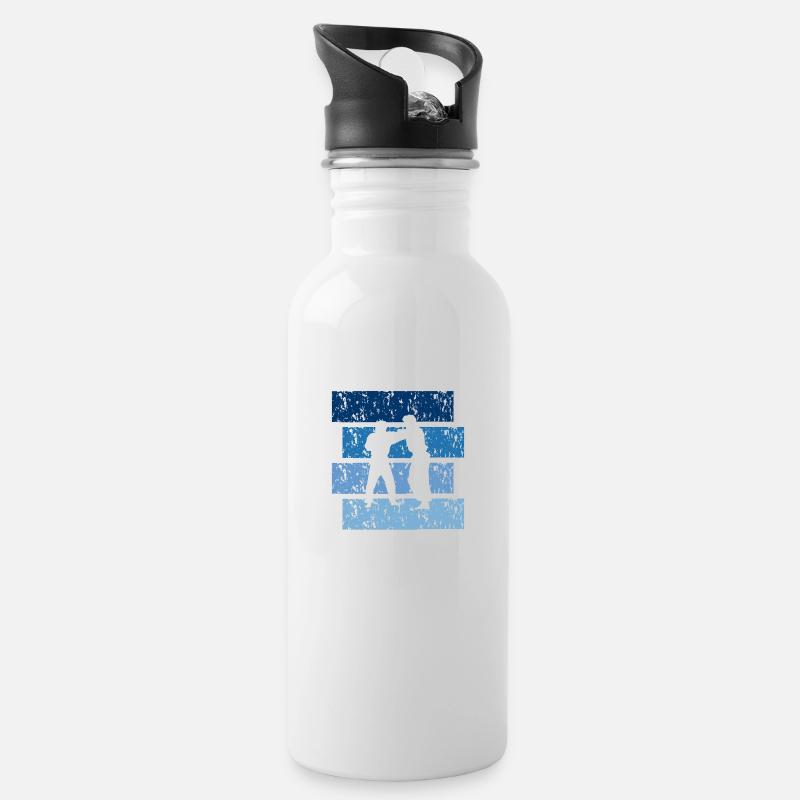 Judo Vintage Geschenk - Trinkflasche mit integriertem Trinkhalm - Weiß