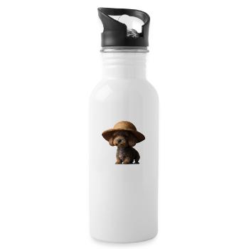 Poodle Dog Owner Poodle Puppy Puppy Dog Love Dog Love - Water bottle with straw - white - Right