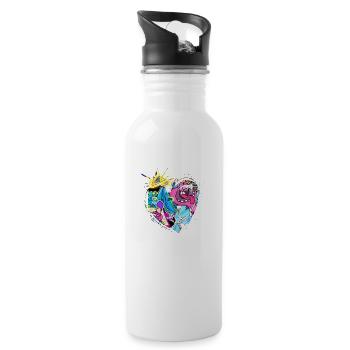 Graffiti style Splash hip hop couleurs peintre couleur - Gourde avec paille intégrée - blanc - Droite