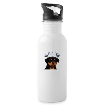Rottweiler Restaurateur Dogs Dog Puppy Cooking Dog - Water bottle with straw - white - Right