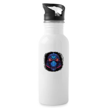 Joke Funny Sayings Animal Turtle Wave - Water bottle with straw - white - Right