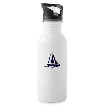 Segeln Segelsport Segelboot Segler Segelschiff - Trinkflasche mit integriertem Trinkhalm - Weiß - Rechts