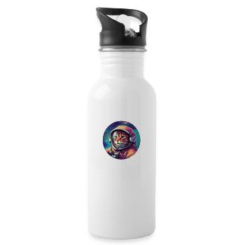 Cosmic Cat Explorer - Water bottle with straw - white - Right