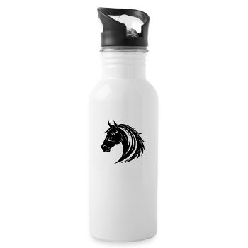 Horse Horse Head Pony - Water bottle with straw - white - Right