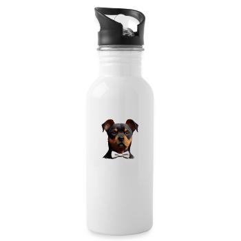 Chiot chien Rottweiler avec nœud papillon chien costume chiens - Gourde avec paille intégrée - blanc - Droite