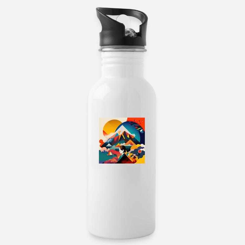 The Bauhaus Legacy - Trinkflasche mit integriertem Trinkhalm - Weiß