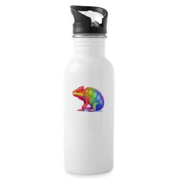 Pride chameleon - Trinkflasche mit integriertem Trinkhalm - Weiß - Rechts