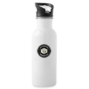 SKATEBOARD FREESTYLE X WHITE HELMET - Water bottle with straw - white - Right