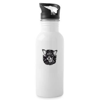 Chihuahua | Mosaik | Geometrisch | Kunst | Hund | - Trinkflasche mit integriertem Trinkhalm - Weiß - Rechts