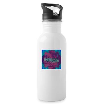Ruhe Zitat - Trinkflasche mit integriertem Trinkhalm - Weiß - Rechts