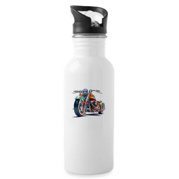 With the trike, enjoy nature - Water bottle with straw - white - Right