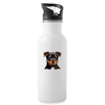 Rottweiler Chien Chiot Rottweiler Puppy Chiens - Gourde avec paille intégrée - blanc - Droite