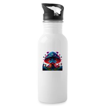 psyco mushroom - Trinkflasche mit integriertem Trinkhalm - Weiß - Rechts