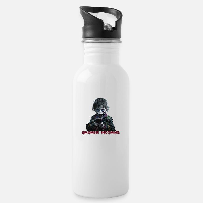 Smombie Incoming - Water bottle with straw - white