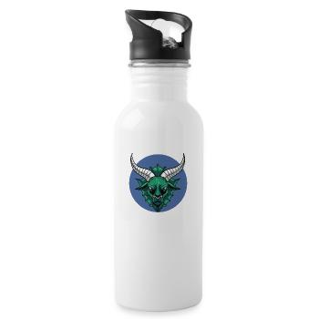 Zodiac - Star Sign - Capricorn - pos - Trinkflasche mit integriertem Trinkhalm - Weiß - Rechts