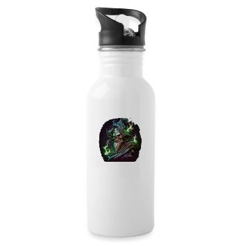 Nekromant - Trinkflasche mit integriertem Trinkhalm - Weiß - Rechts
