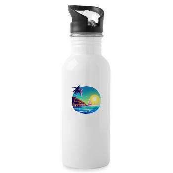 Segelschiff Segeln Segelsport Segler Segelboot - Trinkflasche mit integriertem Trinkhalm - Weiß - Rechts