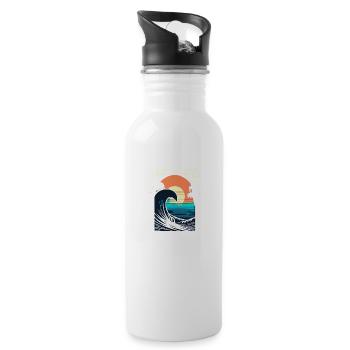Surfer Surf - Water bottle with straw - white - Right