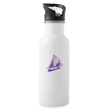 Segelschiff Segeln Segelsport Segler Segelboot - Trinkflasche mit integriertem Trinkhalm - Weiß - Rechts