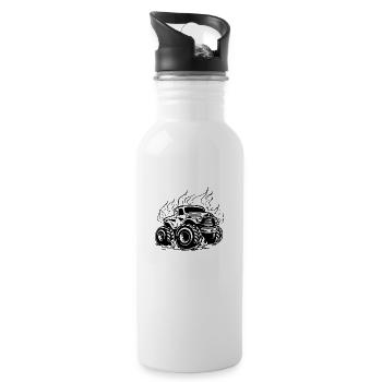 Monster Truck Monster Truck Lover Fan - Water bottle with straw - white - Right