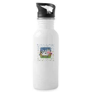 Cow - Water bottle with straw - white - Right