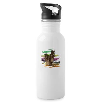Vogel - Trinkflasche mit integriertem Trinkhalm - Weiß - Rechts