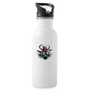 Drumtopus – The octopus with a beat in his blood - Water bottle with straw - white - Right