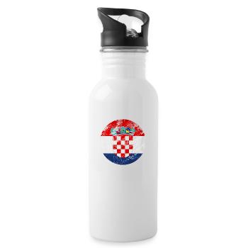 Croatie hrvatska croatie hrv voyage europe zagreb - Gourde avec paille intégrée - blanc - Droite