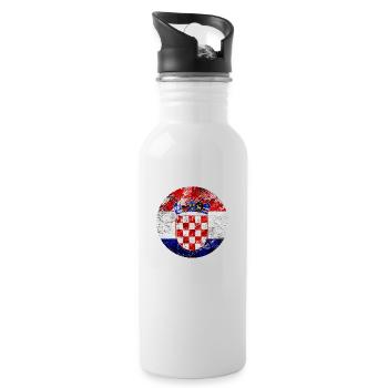 Croatie hrvatska croatie hrv voyage europe zagreb - Gourde avec paille intégrée - blanc - Droite