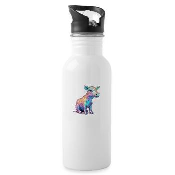 Riko the multicolored calf - Water bottle with straw - white - Right