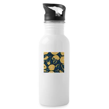 Zitrone - Trinkflasche mit integriertem Trinkhalm - Weiß - Rechts