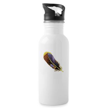 Feather - Water bottle with straw - white - Right