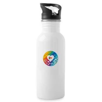 Cloud Liebe - Trinkflasche mit integriertem Trinkhalm - Weiß - Rechts