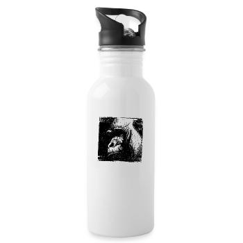 Wildtiere - Trinkflasche mit integriertem Trinkhalm - Weiß - Rechts