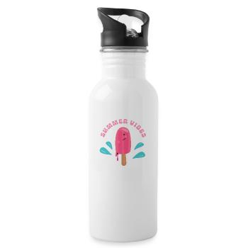 Sommer - Trinkflasche mit integriertem Trinkhalm - Weiß - Rechts