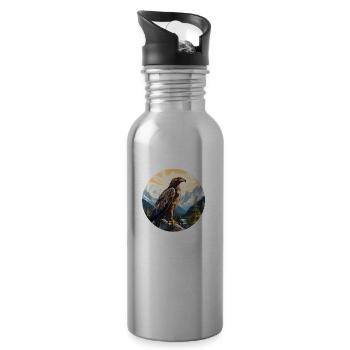 Golden Eagle - Water bottle with straw - silver - Right
