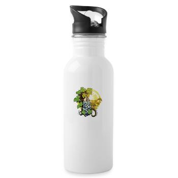 Bunch of grapes in the sun - Water bottle with straw - white - Right