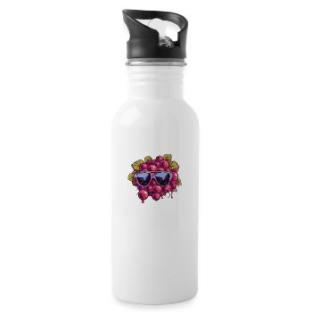 Bunch of Maria grapes - Water bottle with straw - white - Right